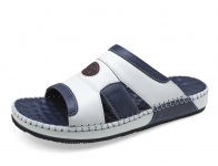 Men Sandals SKC-14 White-Blue Nappa